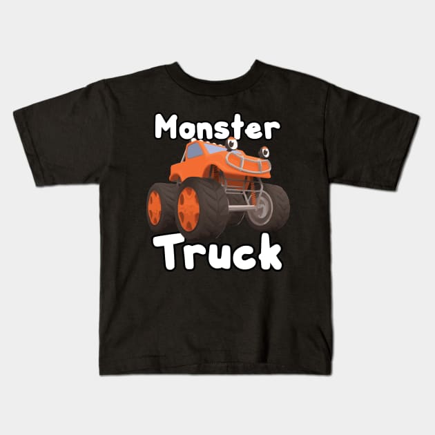 Monster Max Truck Kids Garage Kids T-Shirt by cowtown_cowboy